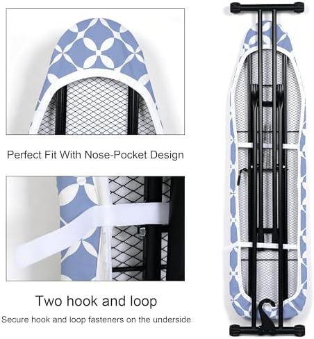 Minimalist Ironing Board Cover and Pad 15x54 Inch, 100% Cotton Surface Thick - Image 3