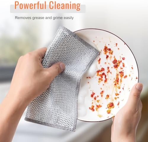 6pcs Double Layer Multifunctional Non-Scratch Wire Dishcloth, Counters and - Image 4