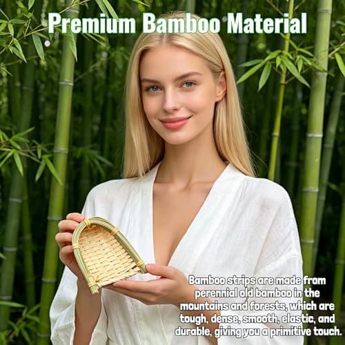 Mini Bamboo Woven Dustpan Craft Set, 2 Pack, 3.94x3.94 Inch, Handmade Weaving - Image 4