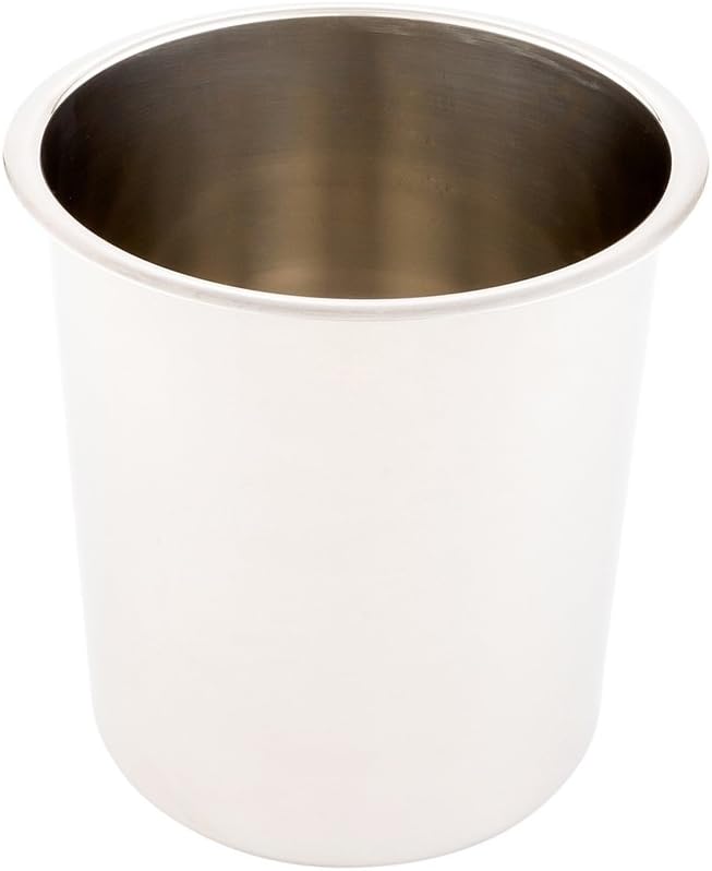 Restaurantware Met Lux 3.5 Quart Bain Marie 1 Corrosion-Resistant Bain Marie Pot - For Hot And Cold Food Serve Or Store Food Stainless Steel Food Pot Lid Sold Separately