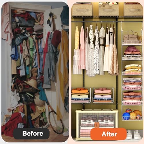 X-cosrack 6 Tier Closet Hanging Organizer, Clothes Hanging Shelves - Image 6