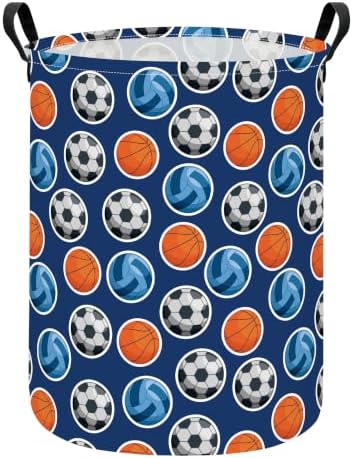 Round Laundry Basket Collapsible Storage Hamper Organizer Ball Sports by LANGYASHAN