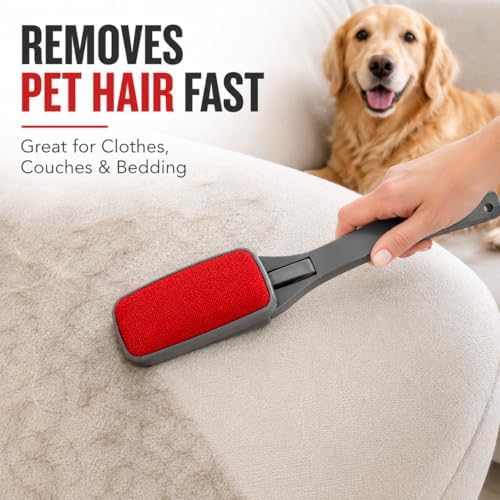 3-Pack Reusable Lint Brush for Clothes, Double Sided Pet Hair Remover Brush - Image 2