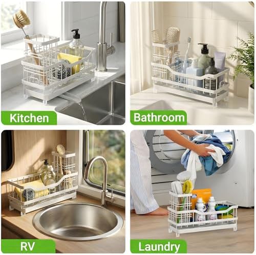 Sponge Holder for Kitchen Sink, Rustproof Sink Caddy Organizer - Image 7