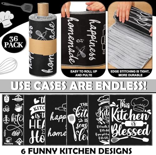 Mindsoft 36 Pcs Farmhouse Black and White Kitchen Homemade Reusable Paper - Image 3