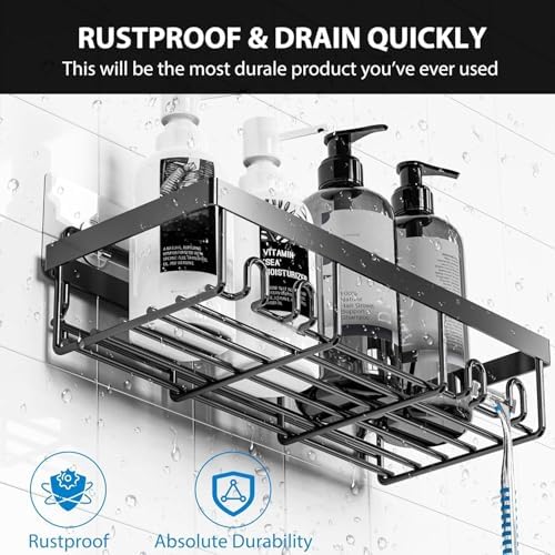 Moforoco Adhesive Shower Caddy Organizer Shelves Rack - Image 3