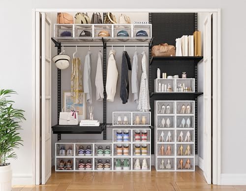 HOMIDEC XL Clear Shoe Storage Boxes, Stackable Shoe Organizer - Image 2