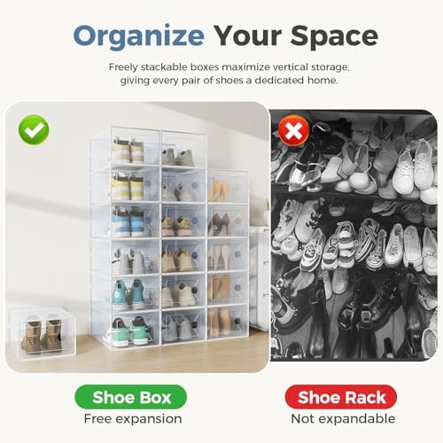 DUMOS Shoe Storage Boxes, Display Sneaker Case Organizer - Image 5