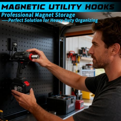 Heavy Duty Magnetic Hook, Large Utility Storage Magnetic Garage Hooks, Strong - Image 3