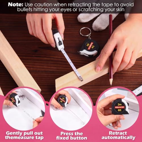 Kanayu 50 Pcs Mini Tape Measure Keychains 6 ft Small Retractable Measuring Tape - Image 4