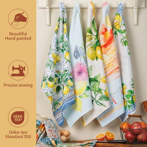 Maison d' Hermine Kitchen Towels Set of 6 Reusable 100% Cotton 27.50" x 20" - Image 2