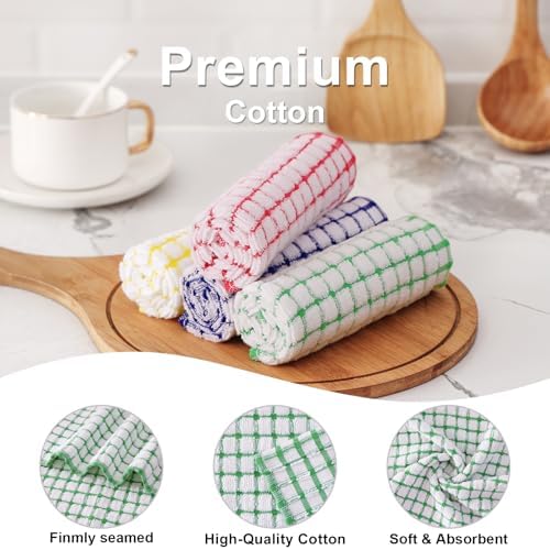 Kitinjoy Cotton 8 Pack Terry Kitchen Dish Cloths, Mix Colour - Image 2