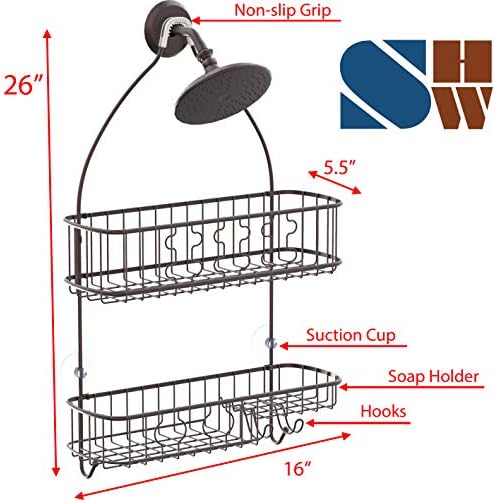 Simple Houseware Bathroom Hanging Shower Head Caddy Organizer - Image 3