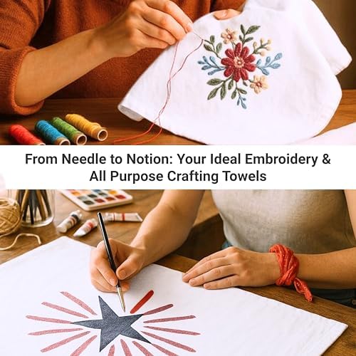 Flour Sack Towels | Tea Towel for Crafts| Kitchen Dish Cotton Blank Towel for - Image 5