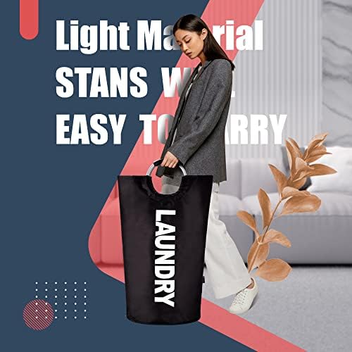 Caroeas Tall Laundry Basket 90L, Large Hamper, Freestanding Laundry Bag - Image 3
