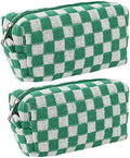 SxoSyo 2 Pcs Checkered Cosmetic Bags by SxoSyo