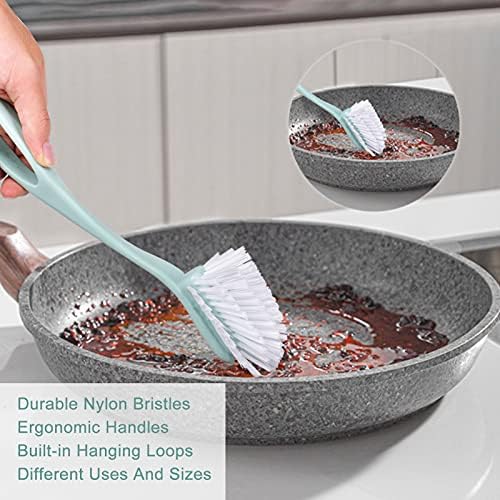 Dish Brush with Handle, Kitchen Deep Cleaning Dish Scrub Brush, 3 Pieces - Image 2