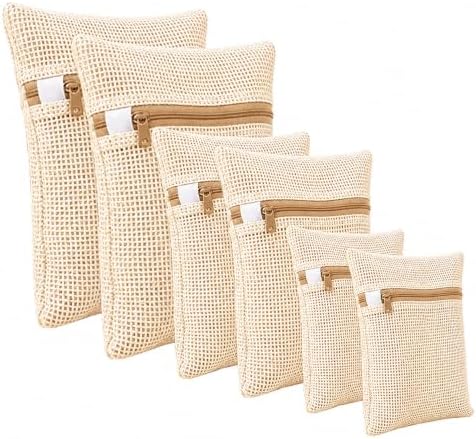 6-Pack Laundry Bags, Durable Cotton Mesh by Unknown