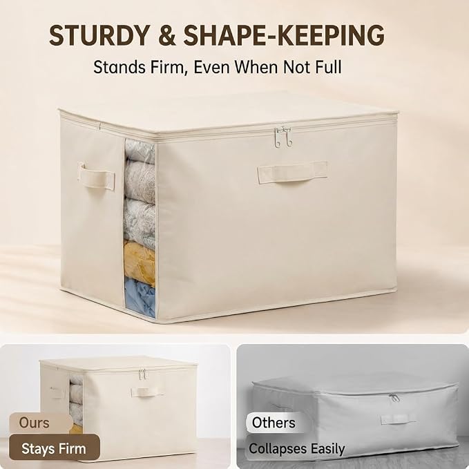 3Pack Canvas Storage Bags for Clothes & Comforters - Image 4