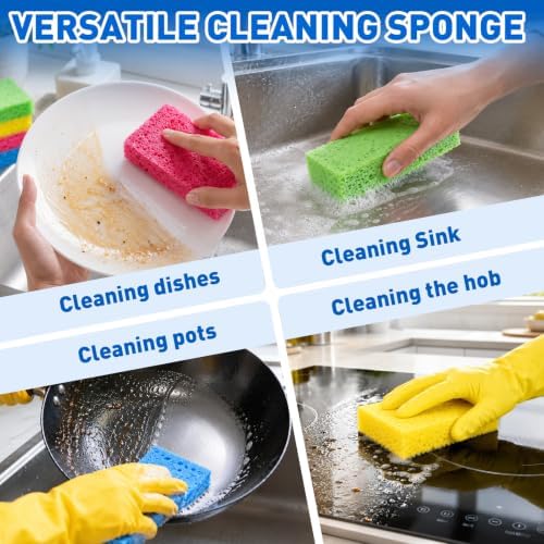 60 Pack Kitchen Sponges Cellulose Sponges Bulk - Image 7