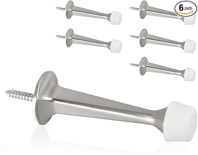 6 Pack Solid Rigid Door Stops by KOVOSCH