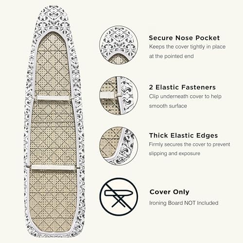UniSimp Ironing Board Cover and Pad 15"x54" Extra Thick Natural Cotton - Image 6