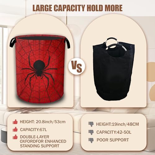 Red Spider Web Laundry Baskets, Laundry Hamper, Storage Basket - Image 4