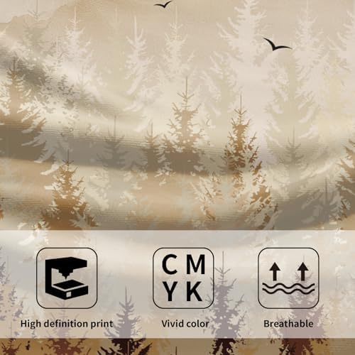 Brown Yellow Misty Forest Hand Towels Set of 2 Fall Mountain Woodland - Image 3