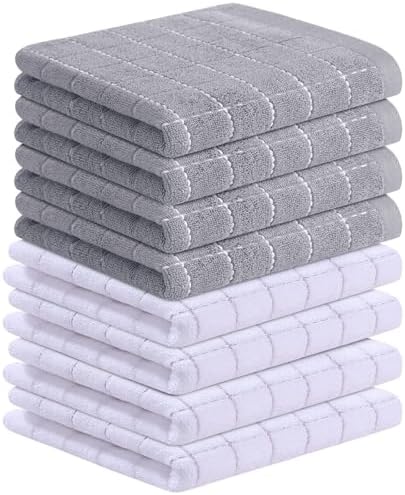 Homaxy 100% Cotton Terry Kitchen Towels, 8 Pack by Homaxy