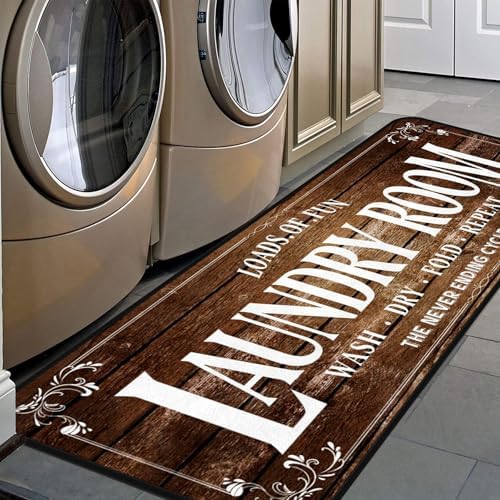 Laundry Room Long Mat Area Rug Non-Slip Floor Mat Waterproof Farmhouse Carpet by Unknown