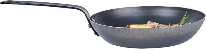 Restaurantware-Met Lux 8 Inch Fry Pans, 6 Lightweight Frying Pans - Induction-Ready, Triple-Riveted, Black Carbon Steel Cooking Skillets, Durable, For Searing, Sauteing, And Browning Food