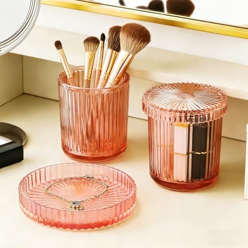 Glass Qtip Dispenser 2 Pack, Pads & Floss Picks, Vanity Makeup Essential - Image 5