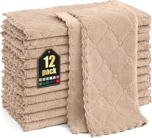 Homaxy 12 Pack Super Soft Absorbent Dish Cloths by Homaxy