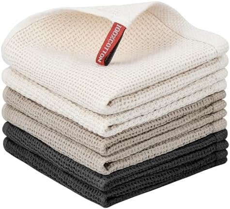Nialnant 6 Pack 100% Cotton Waffle Weave Kitchen Towels, Soft and Absorbent by Nialnant