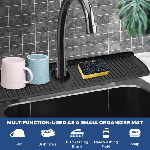BFONS Silicone Faucet Handle Drip Catcher Tray, 24in x 5.55in - Image 3