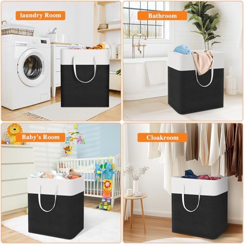TasticTotes Laundry Basket 3-Pack, Laundry Hamper, 100L-Black - Image 5
