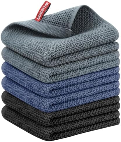 Nialnant 6 Pcs Kitchen Towels, 100% Cotton, 13 x 28 in by Nialnant