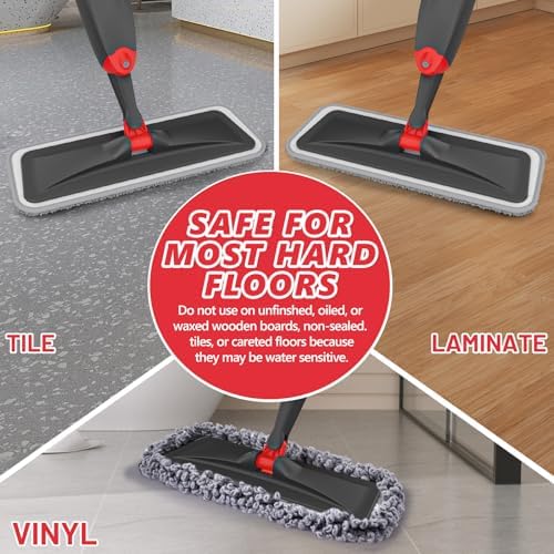 HOMTOYOU Microfiber Hardwood Floor Mop: Spray Mop - Image 5