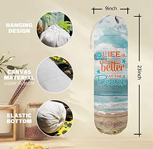 Life is Better at The Beach, Grocery Bags Holder Organizer - Image 3