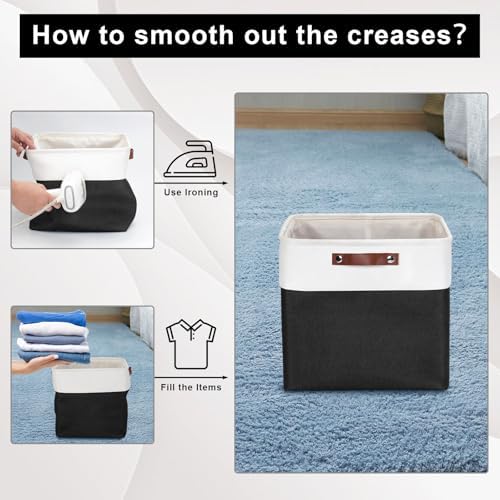 Bagnizer 13x13 Cube Storage Bins, Collapsible Fabric Storage Box, 4 Pack Closet - Image 6