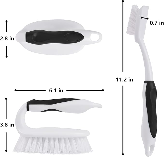 Scrub Brush Set, 4 Pack Deep Cleaning Brush Kit, 2 Tile & Grout Brush - Image 6