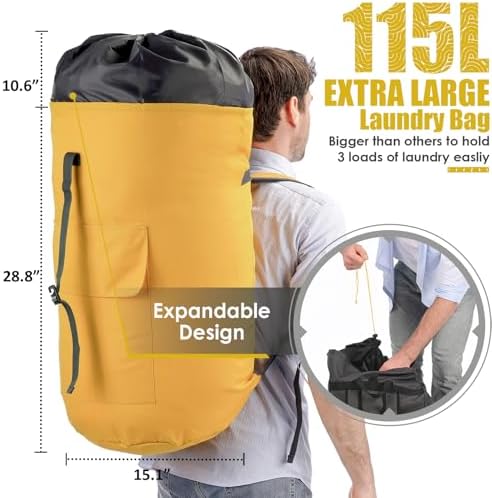 Backpack Laundry Bag, 115L Heavy Duty Extra Large College Laundry Backpack - Image 3
