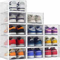 Seseno 12 Pack Shoe Organizer Storage Bins Clear Plastic Stackable Shoe Boxes by Seseno