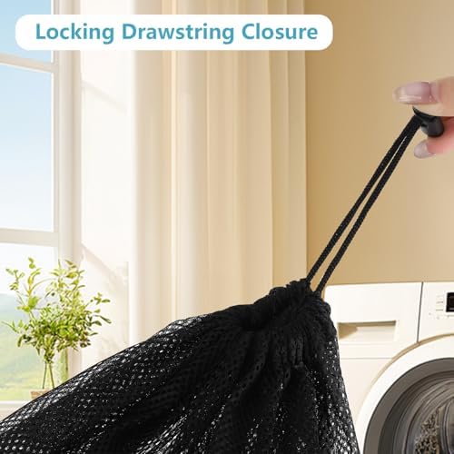 4 Pcs Laundry Bags Mesh Wash Bags 23.6 x 35 In Large Laundry Drawstring Bag - Image 3