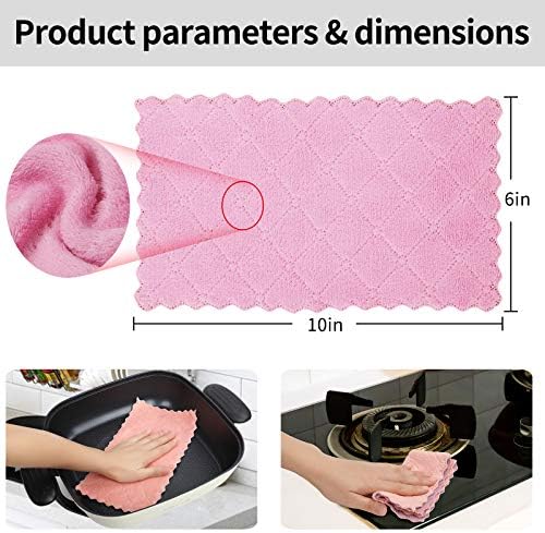 GADIEDIE 10Pack Kitchen Cloth Dish Towels, Super Absorbent Coral Velvet - Image 3