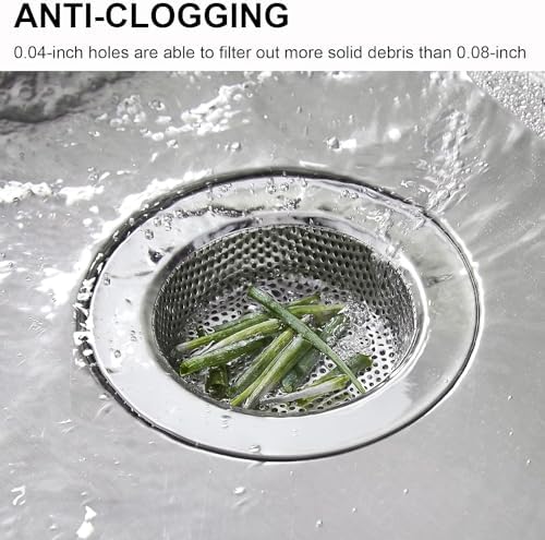 Kitchen Sink Strainer Stainless Steel, LASSHSWA Kitchen Sink Drain Strainer - Image 5