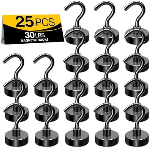 TRYMAG Magnetic Hooks for Cruise Cabins, 25 Pack by TRYMAGMagnets