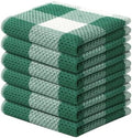 Mordimy Cotton Weave Dish Cloths, 6 Pack, Dark Green & White by Mordimy