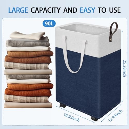 HomeHacks 90L Rolling Laundry Basket - Image 2