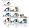 Amllas 8 Pack Shoe Boxes Clear Plastic Stackable, Large Shoe Storage Organizer by Amllas